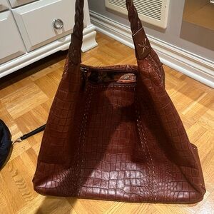 Burgundy Leather designer purse by Carlos Falchi